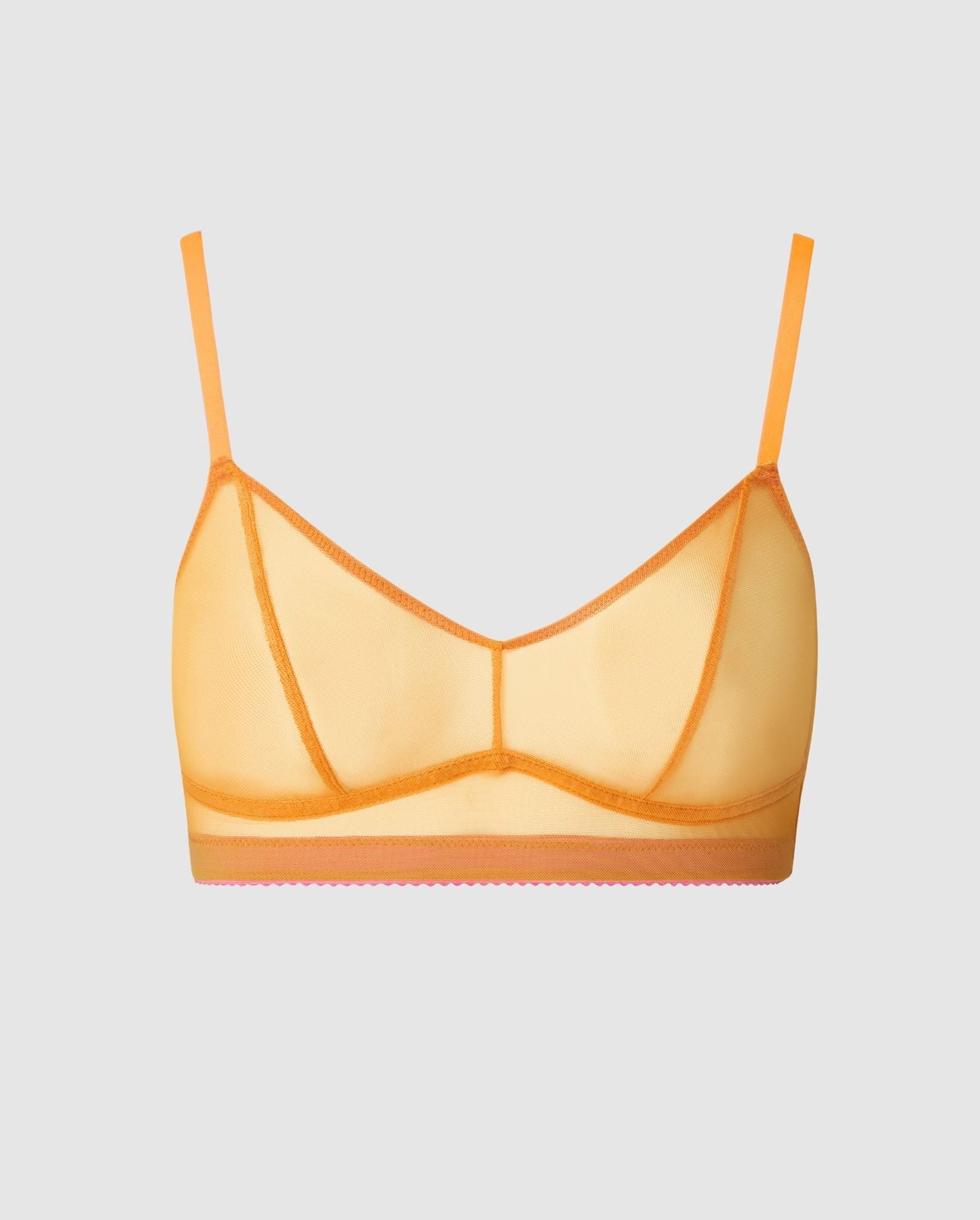 Mesh Balconette Apricot/Neon Pink