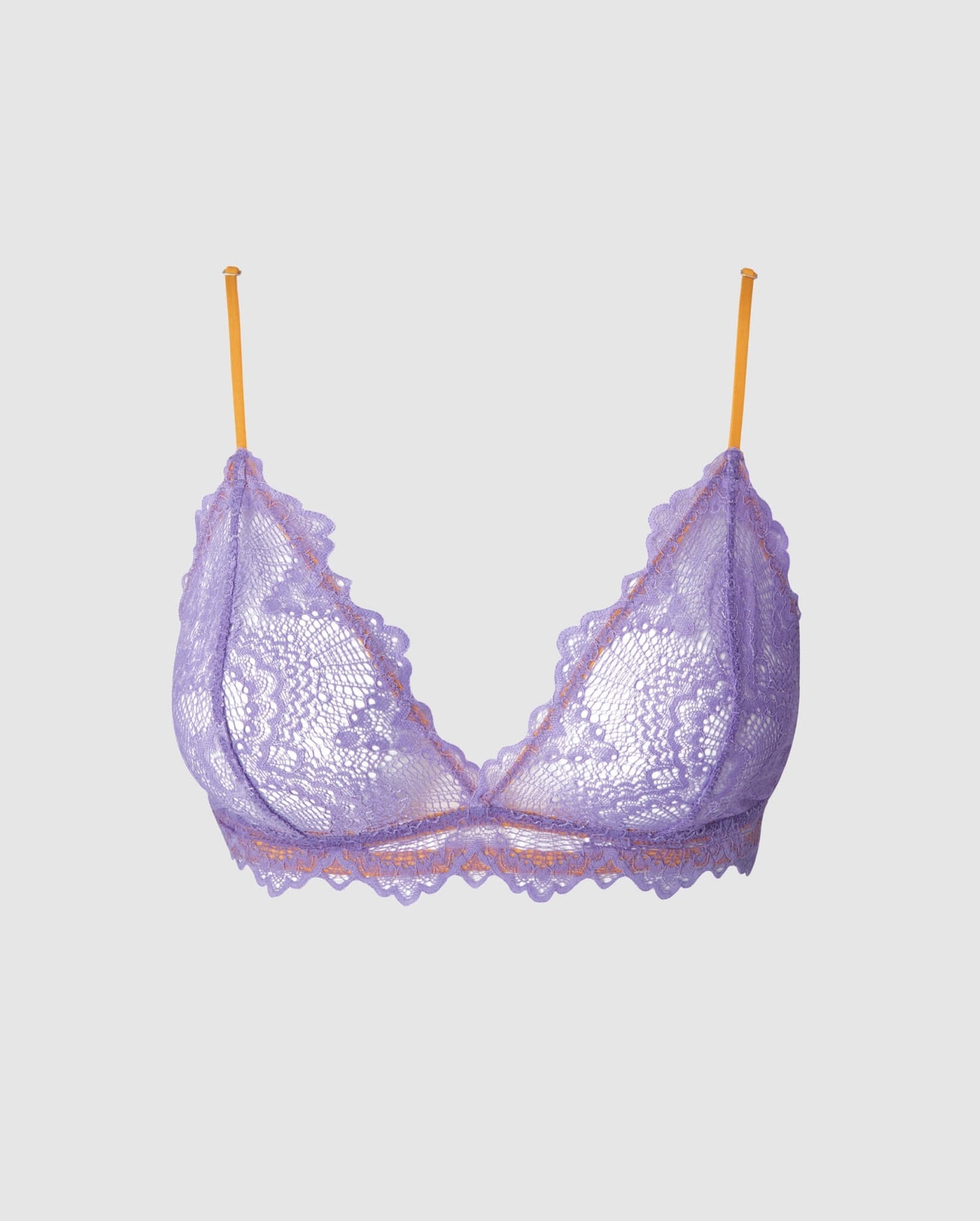 Lace Triangle Bralette Electric Lilac/Apricot