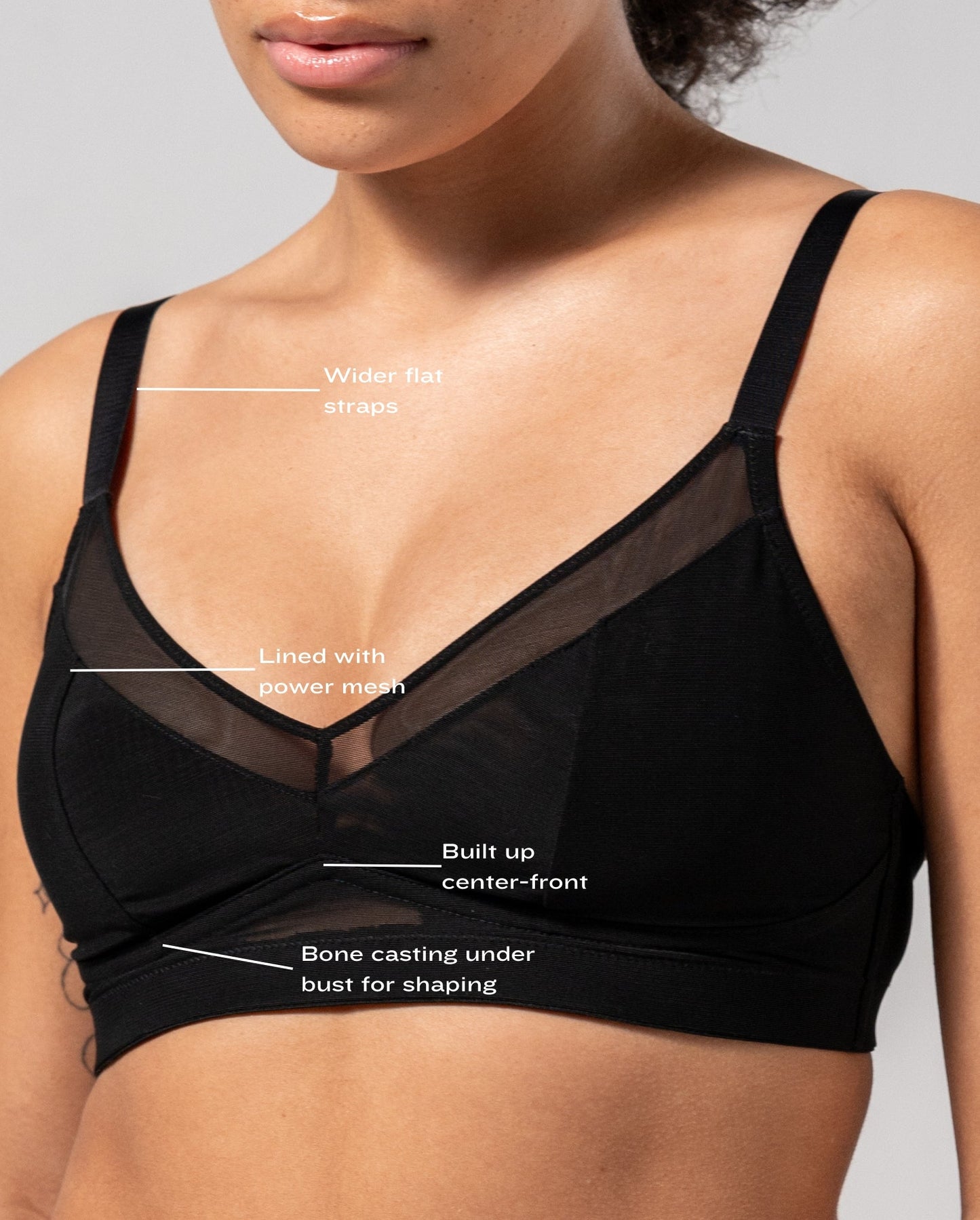 Mesh Support+ Bra Black