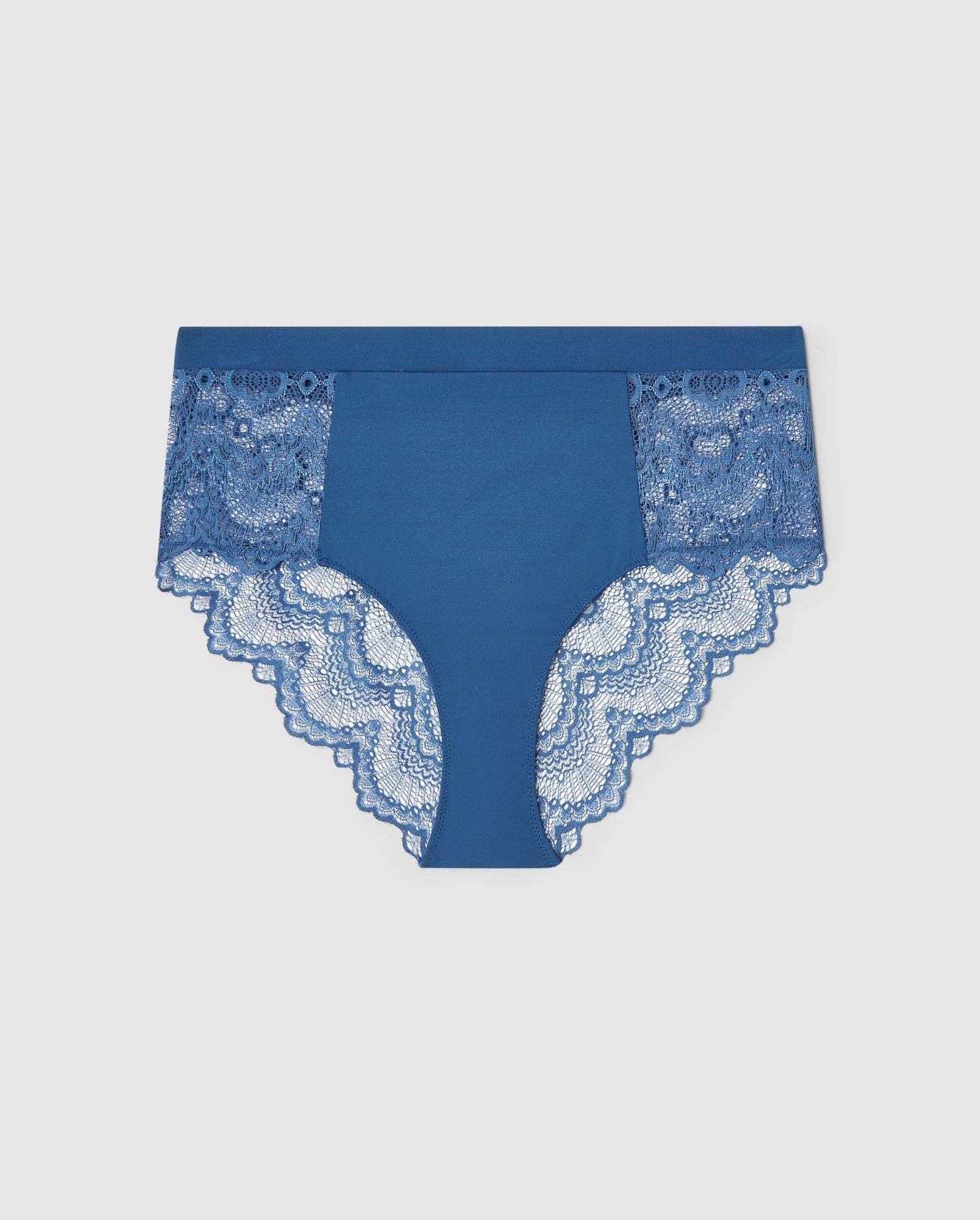 Lace Highwaist Briefs Faded Blue