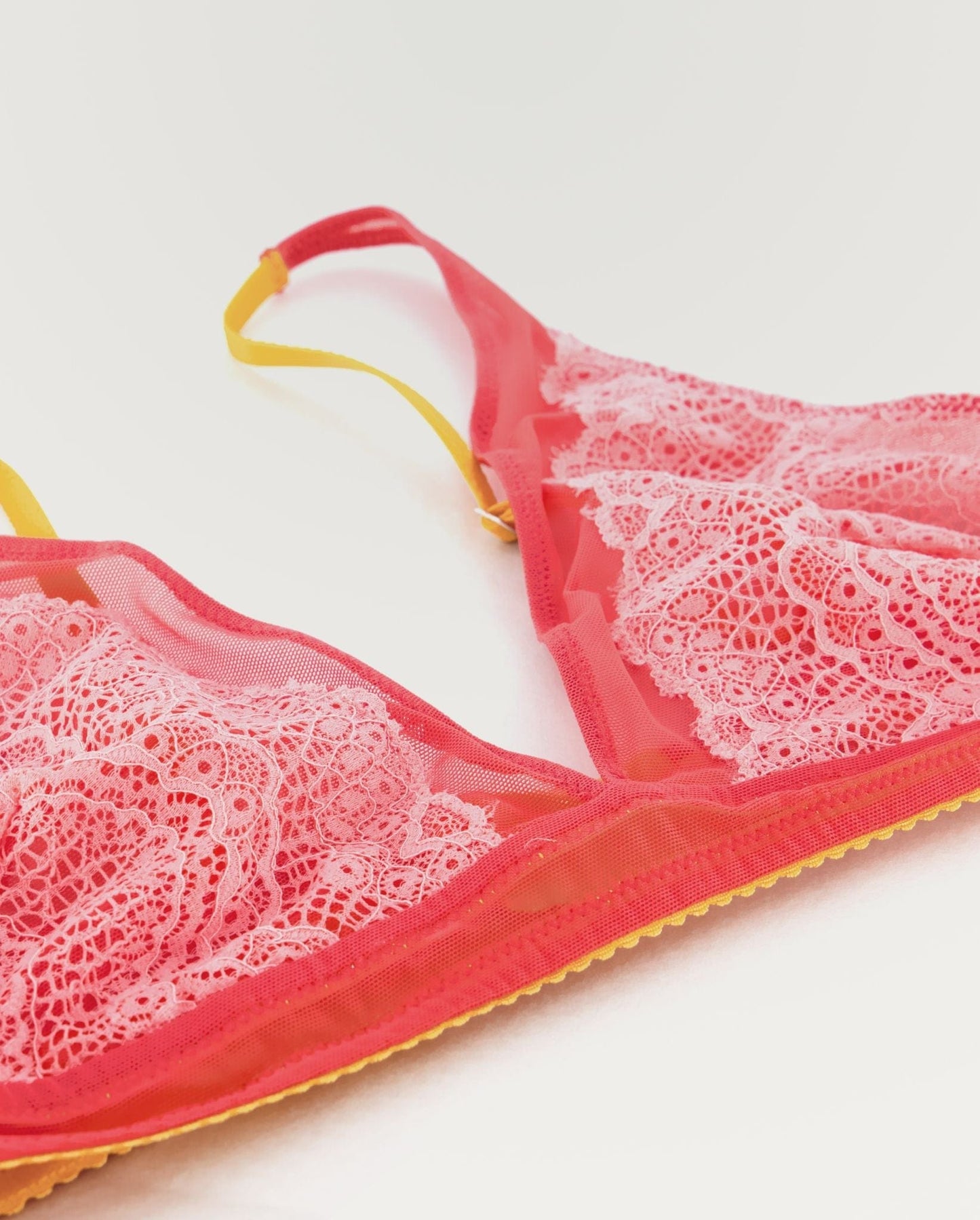 Lace Plunge Bralette Coral
