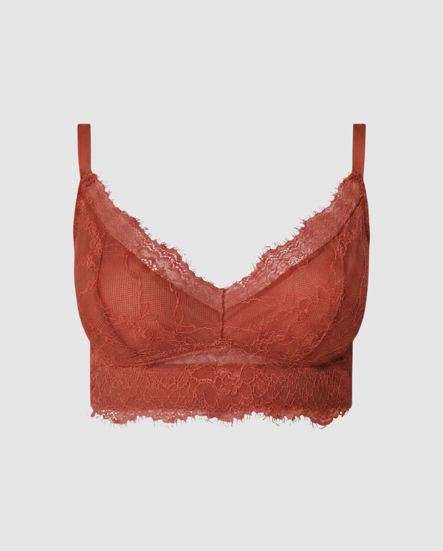 Lace Support Bra Rust