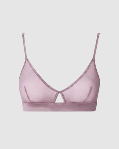 Mesh Cut-Out Triangle Bralette Mauve