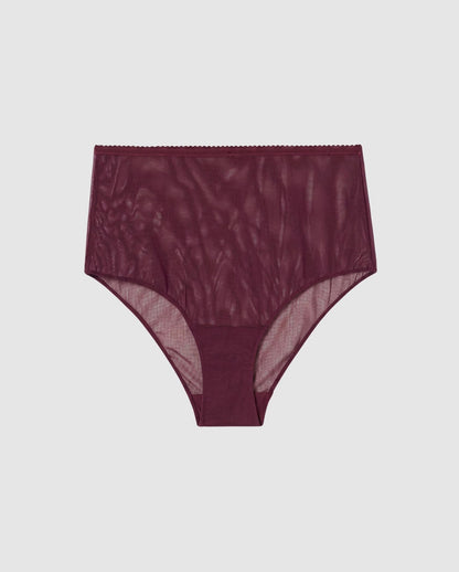 Mesh Highwaist Briefs Cherry