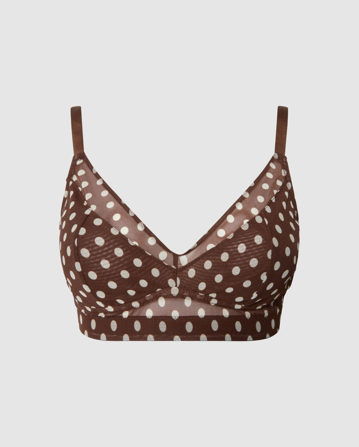 Mesh Support Bra Brown Dot
