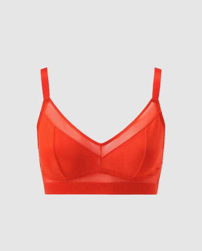 Mesh Support Bra Fiery Red
