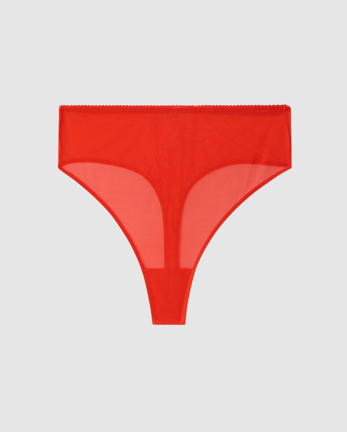 An Mesh highwaist high cut design in a red color. 