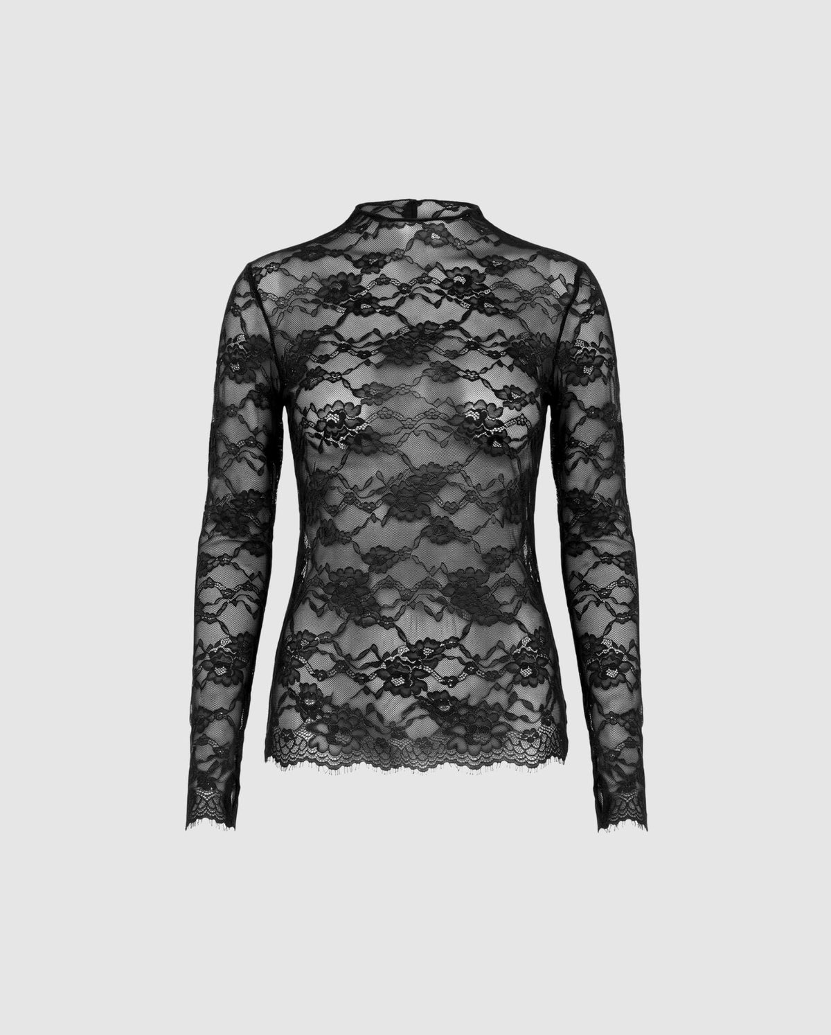 Lace Longsleeve Top Black