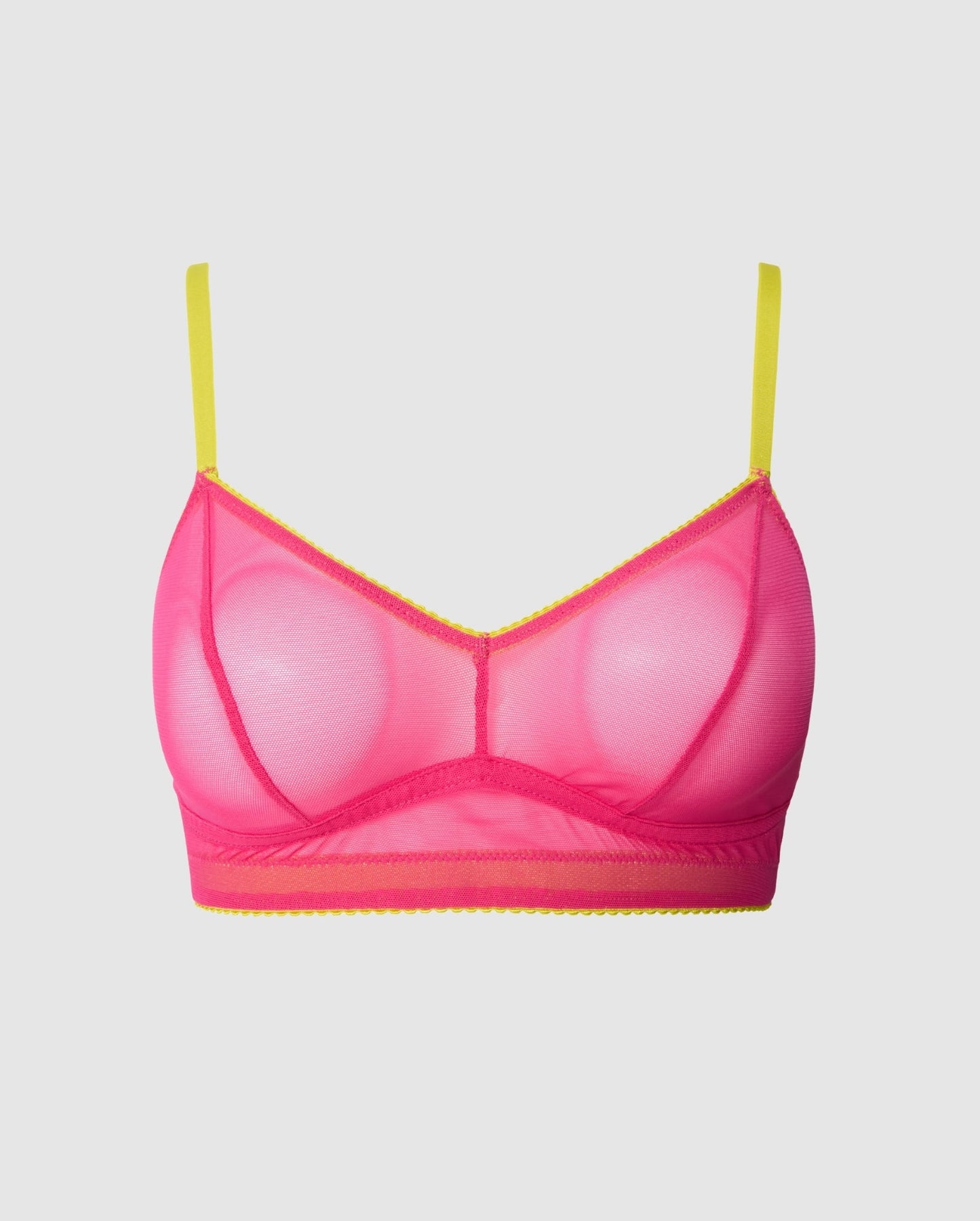 An mesh balconette in the color Fuchsia.