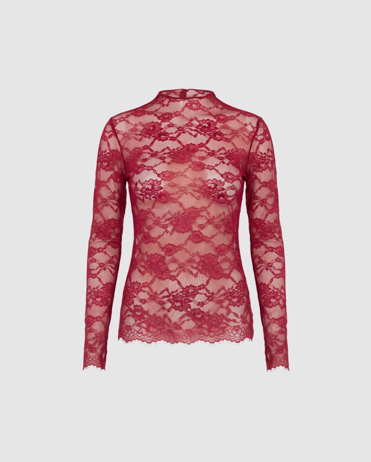 Lace Longsleeve Top Rumba Red