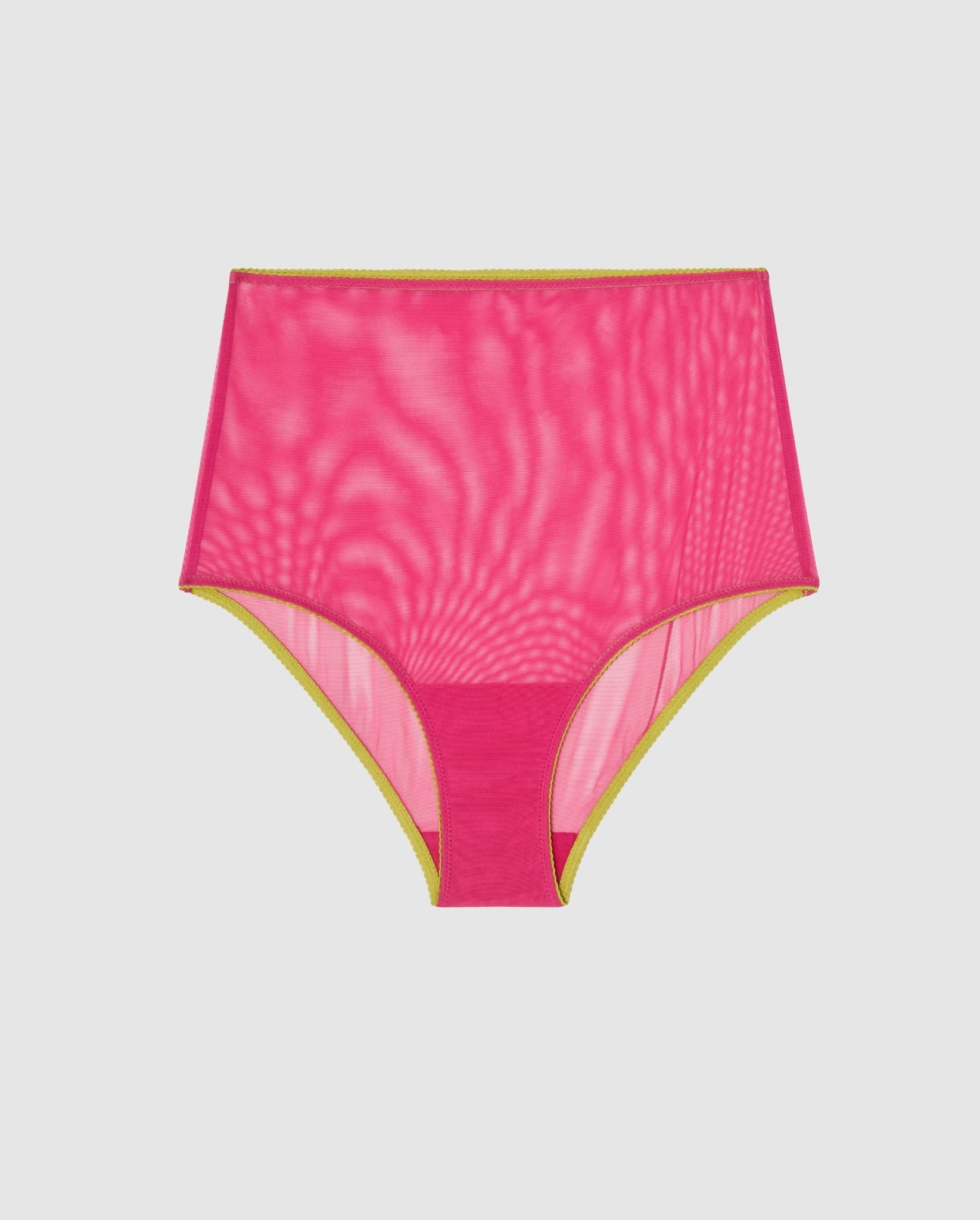 An mesh highwaist brief in fusha.