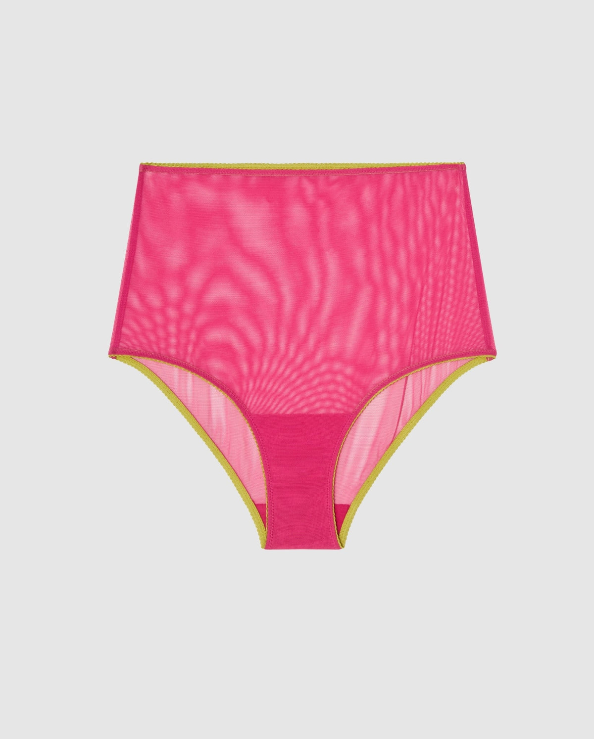 An mesh highwaist brief in fusha.