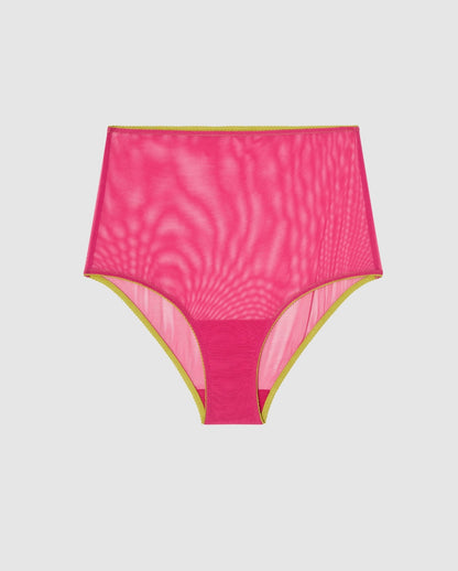 An mesh highwaist brief in fusha.
