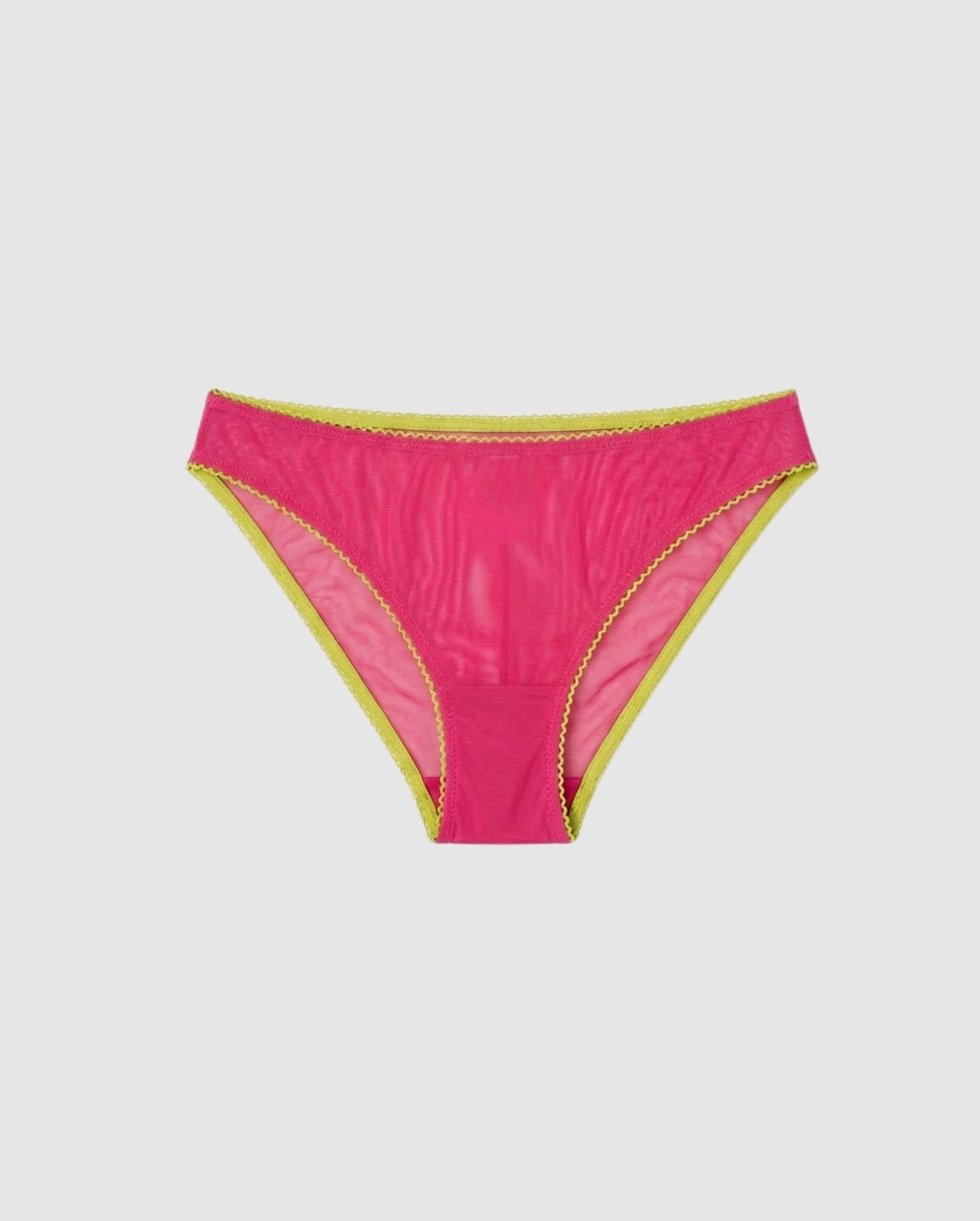 An mesh bikini brief in fusha.