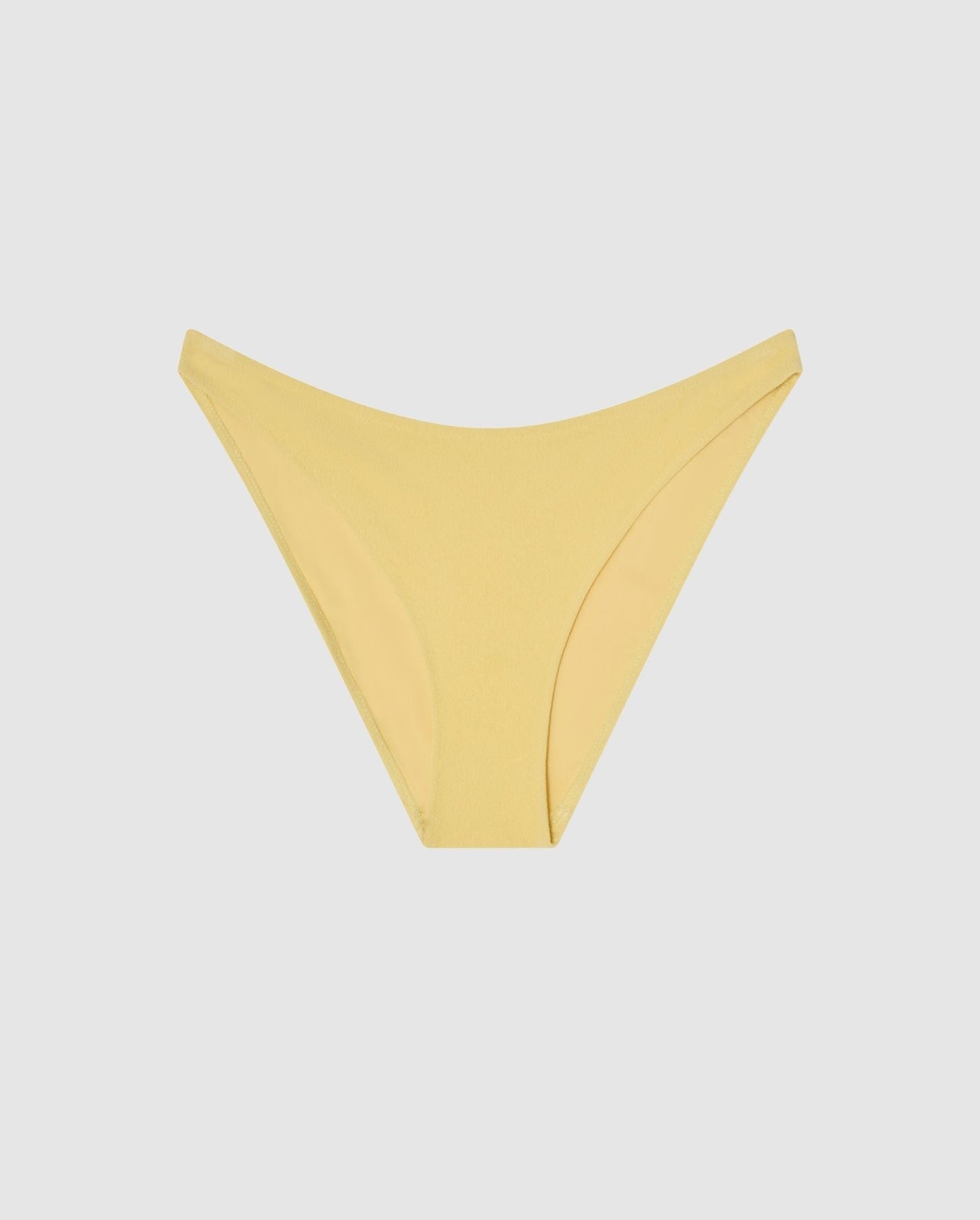 An bikini bottom in buttery yellow.