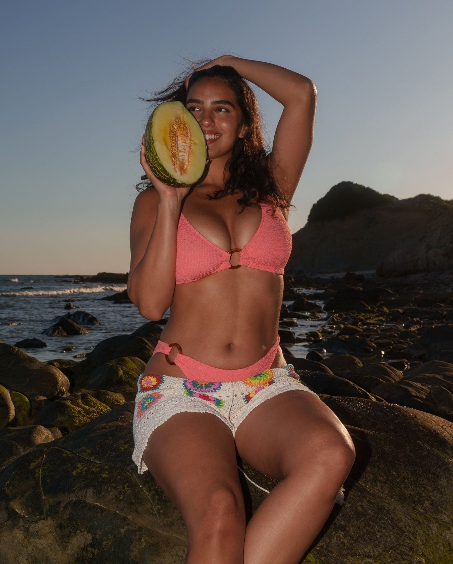 Ring Bikini Briefs Coral