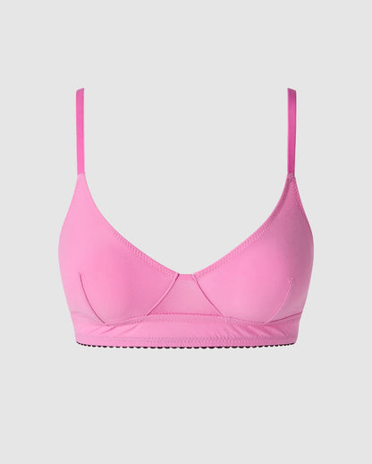 Opaque Triangle Scoop Bralette Candy Pink