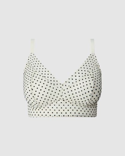 An supportive mesh Bralette in an cream color for larger cups adjustable straps.