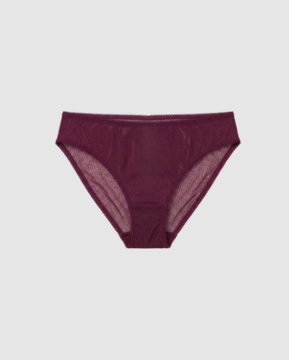 Mesh Midi Briefs Cherry