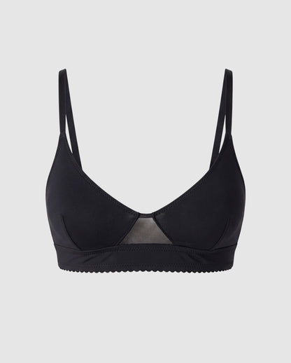 Opaque Triangle Scoop Bralette Black