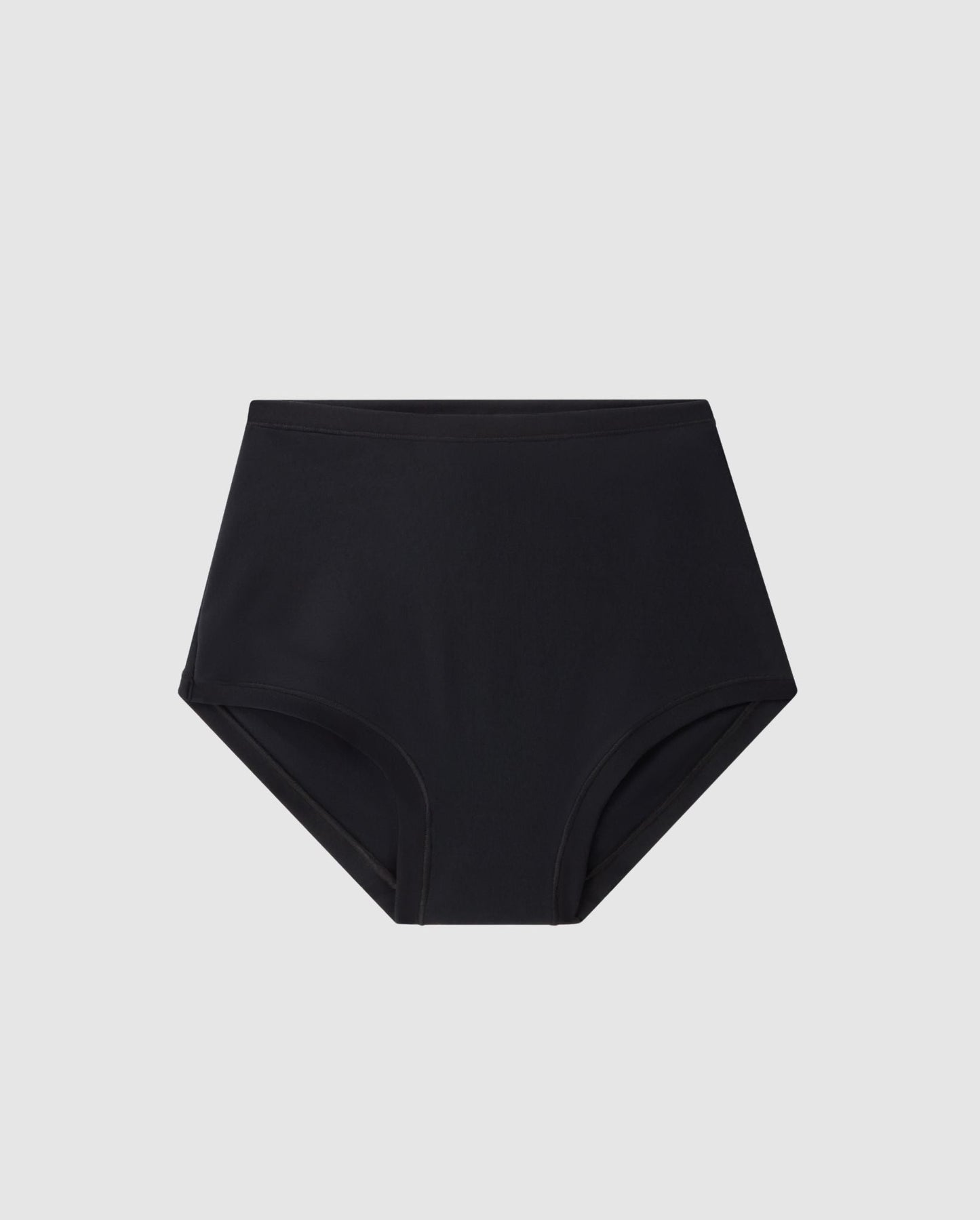 An High-waist Bikini brief with a black design. 