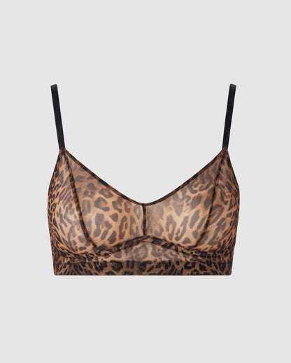Mesh Balconette Dark Leopard
