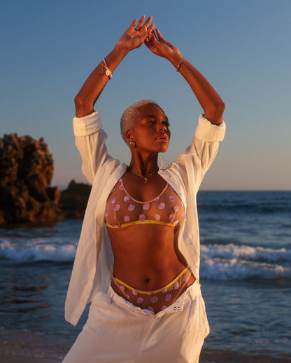 Mesh Thong Warm Nude/Lilac