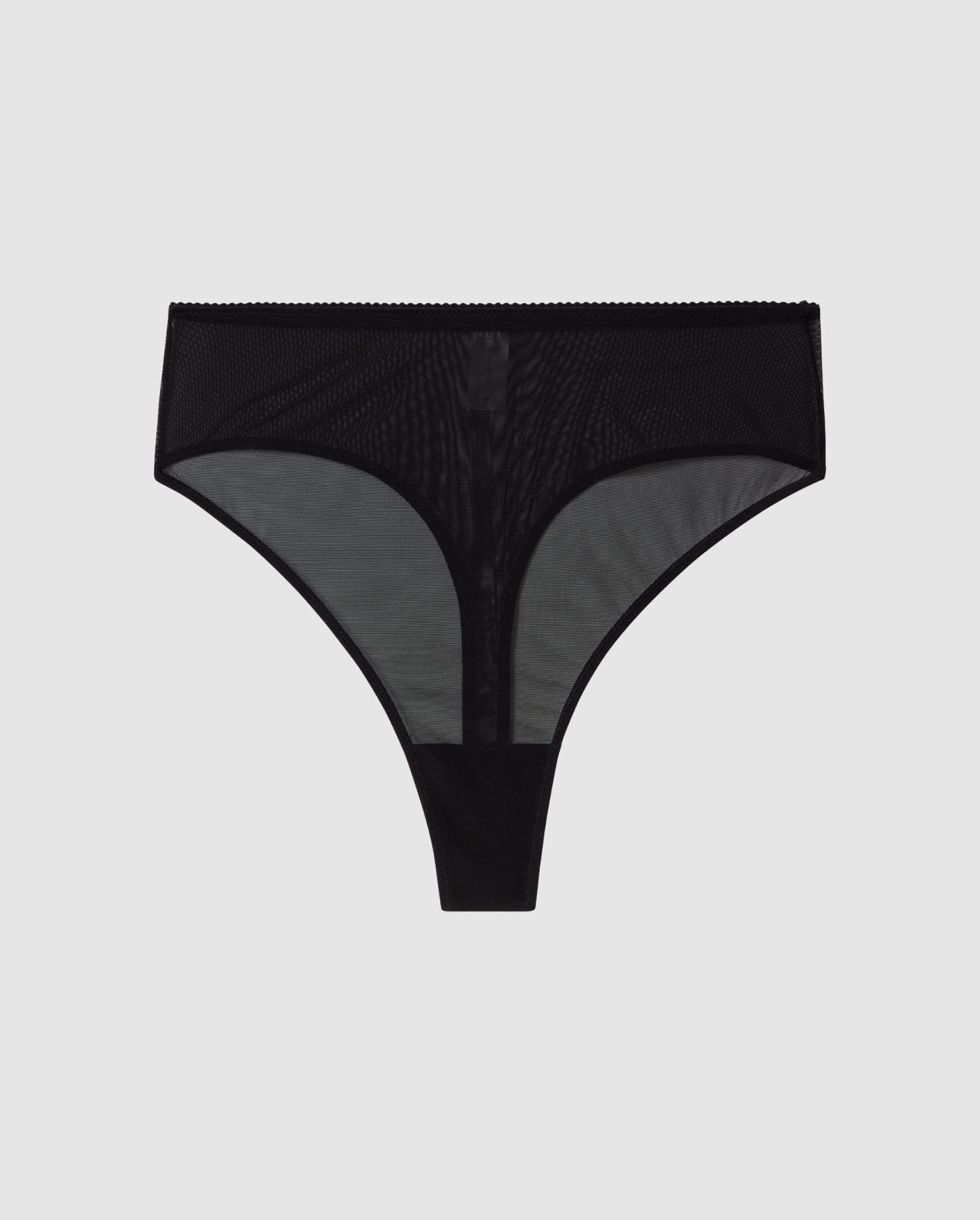 An Mesh highwaist high cut design in a black color. 