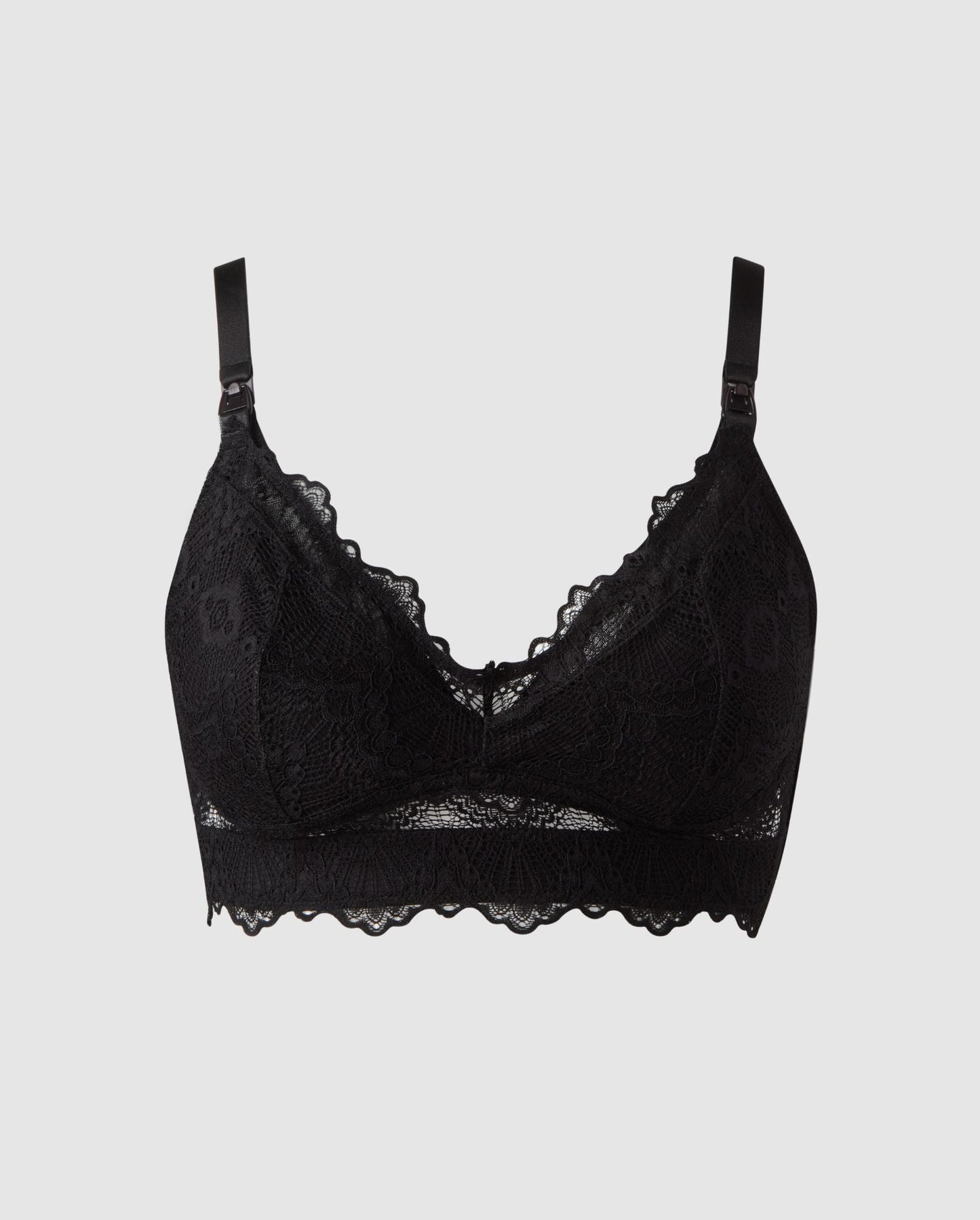 An lace nursing bralette in black.