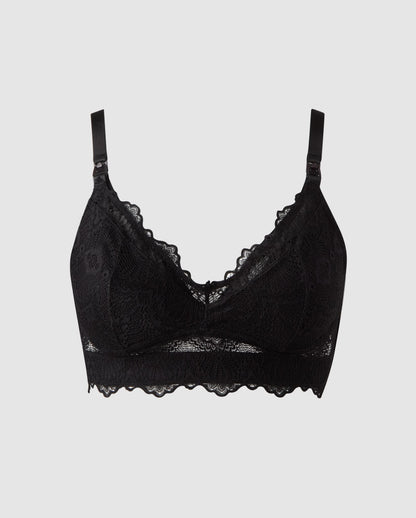 An lace nursing bralette in black.