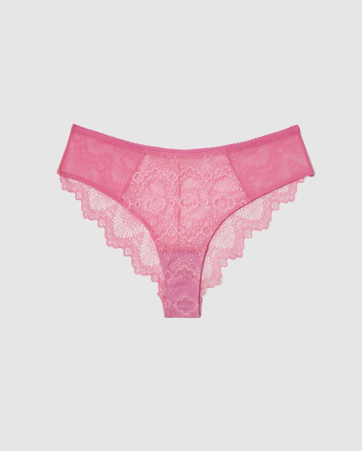 An mesh flattering panty in candy pink.