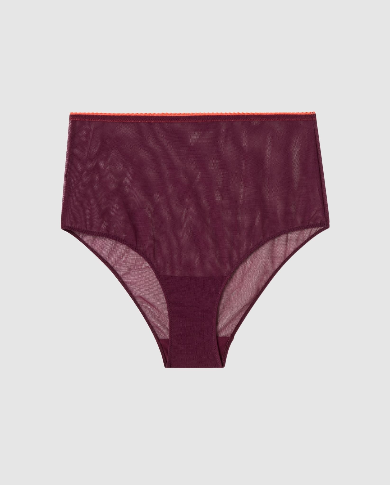 An soft High-waist Mesh Bikini brief with a cherry design. 