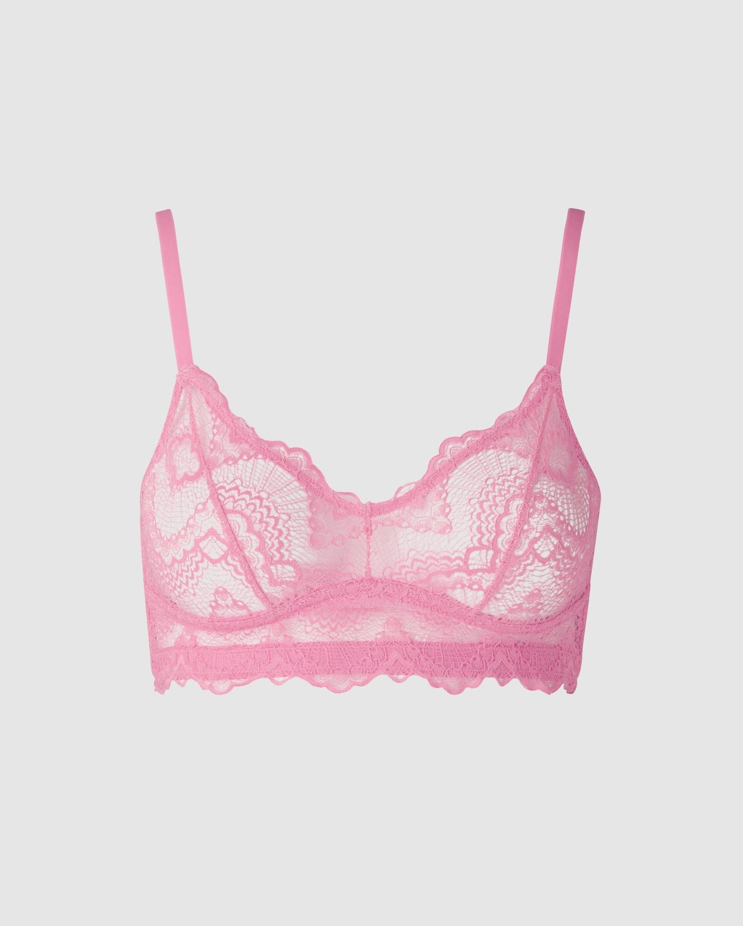 An lace balconette in candy pink.