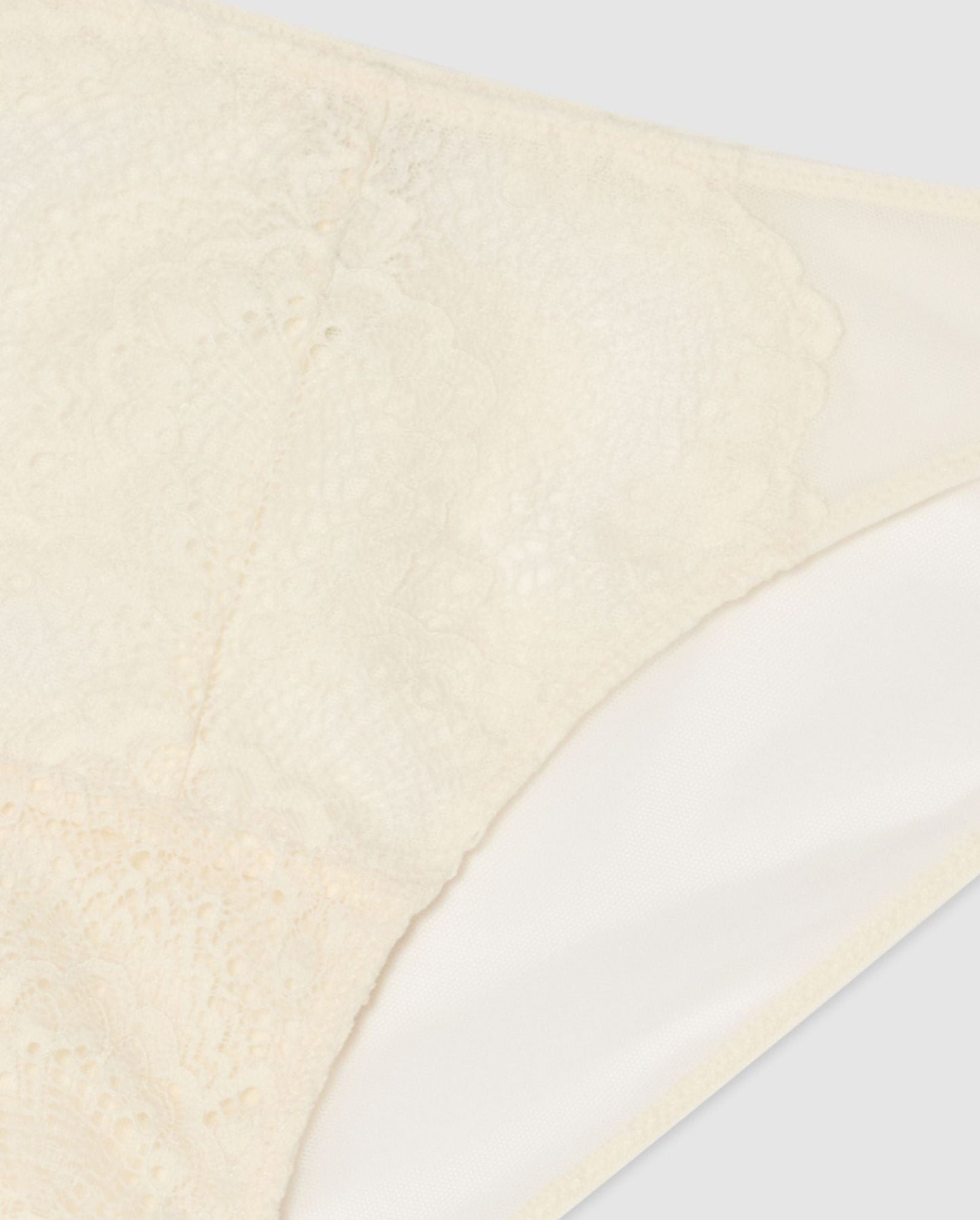 Lace Mesh Bikini Briefs Cream