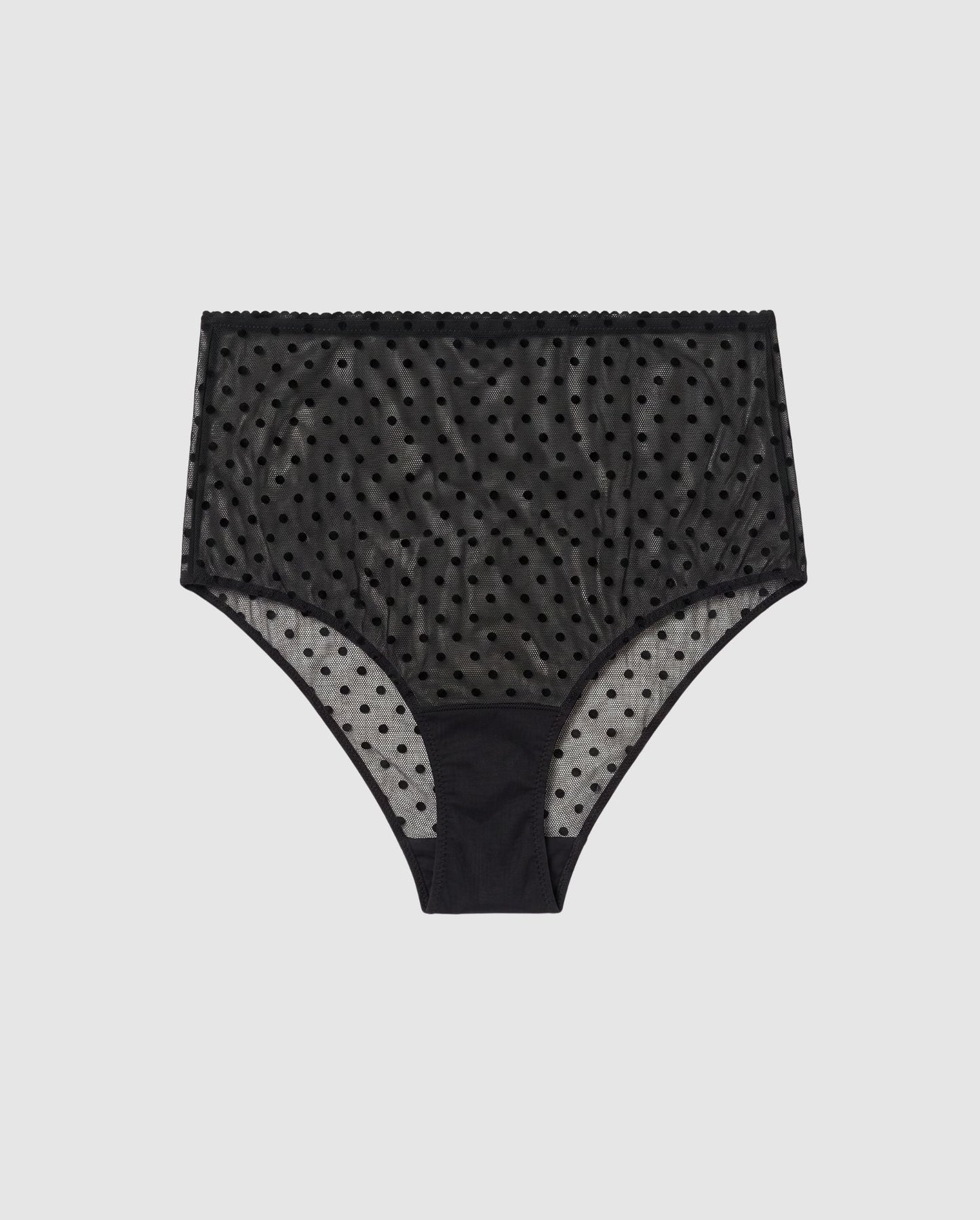 Mesh Highwaist Briefs Black Dots