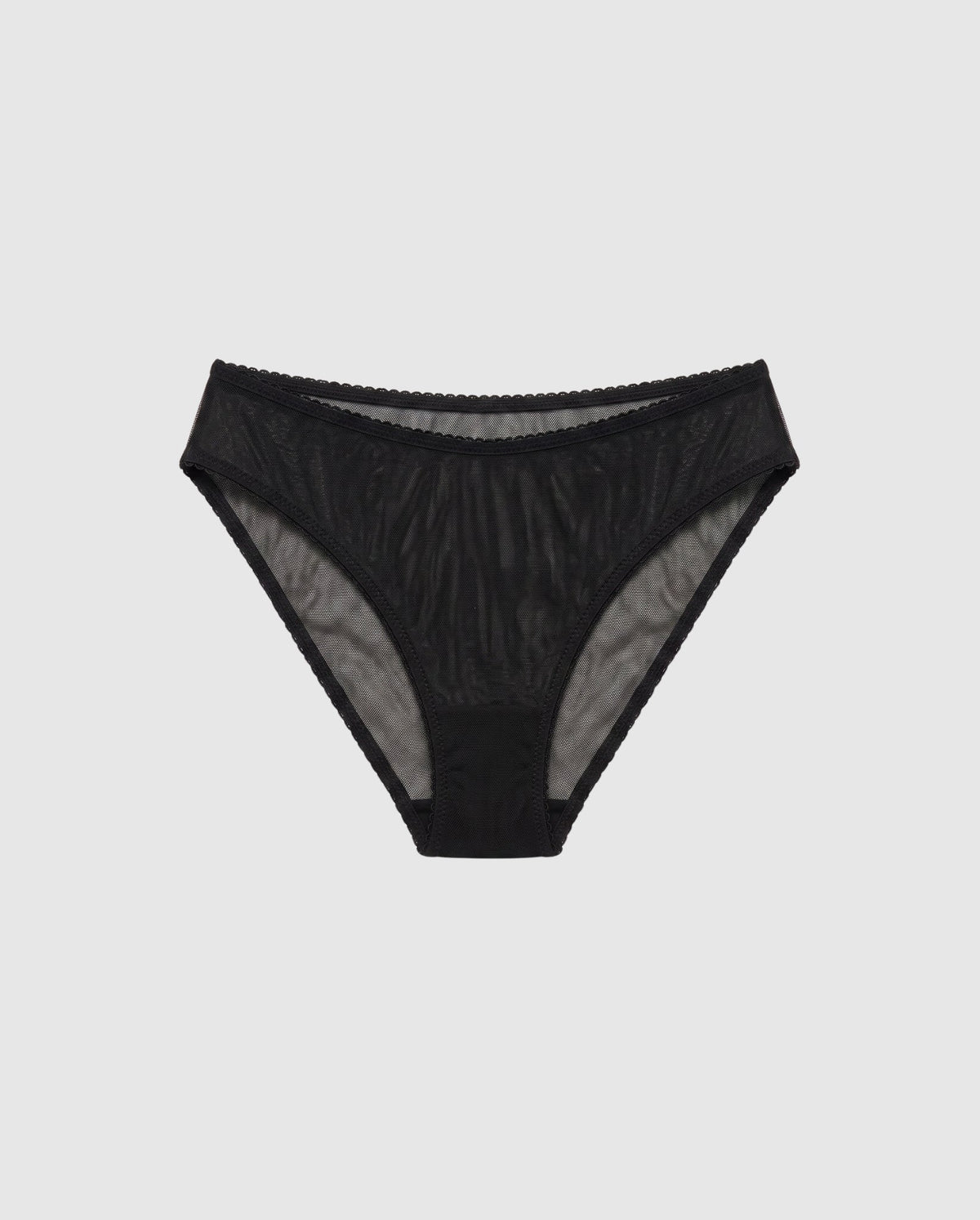 Mesh Dipped Midi Briefs Black