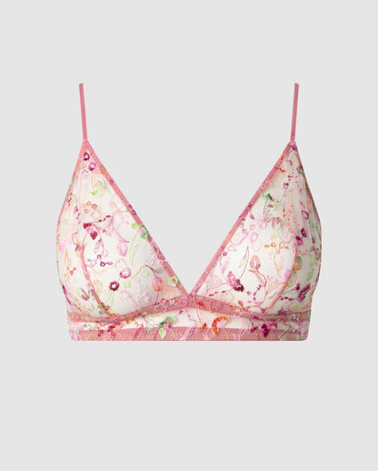 Mesh Triangle Bralette Pink