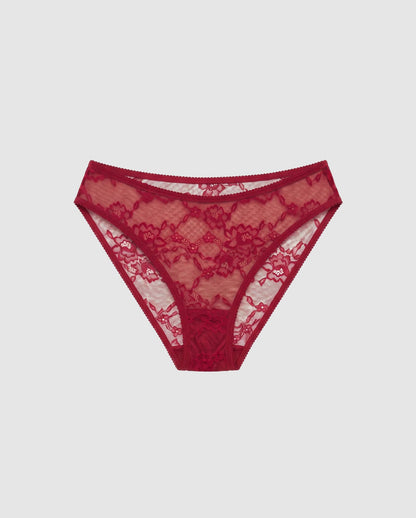 Lace Midi Briefs Rumba Red