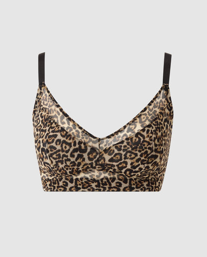 An supportive mesh Bralette in leopard print for larger cups.