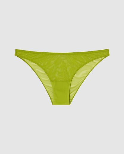An mesh bikini brief in matcha green