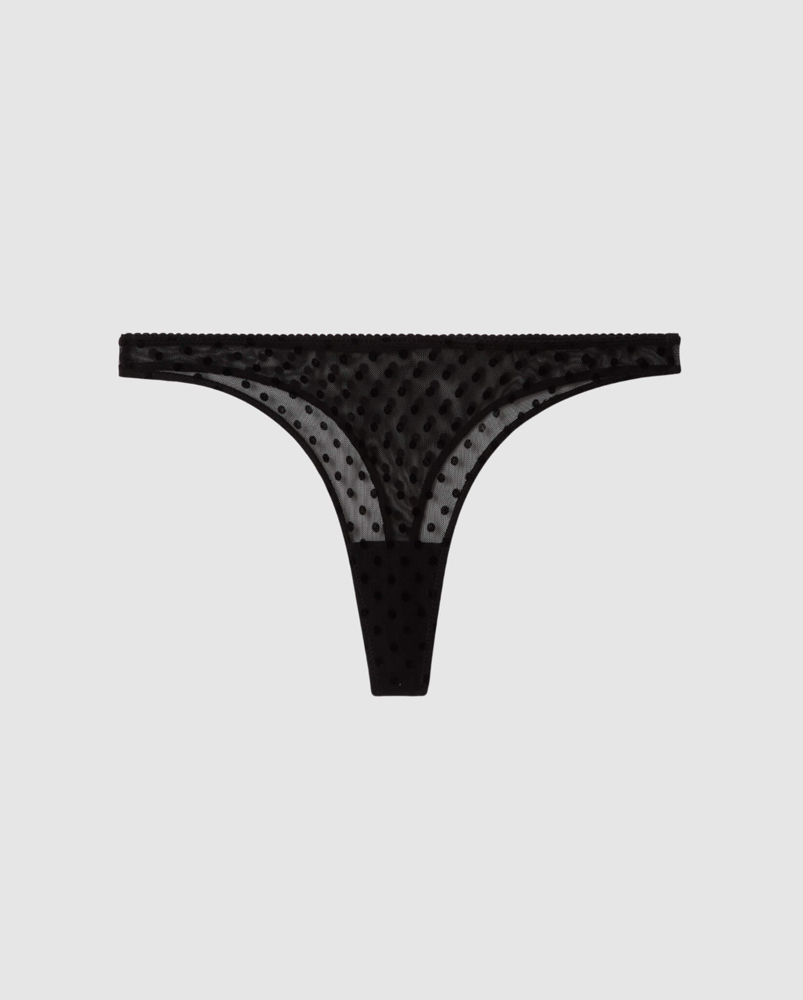 An soft mesh low rise design with a black dot color. 