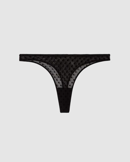 An soft mesh low rise design with a black dot color. 