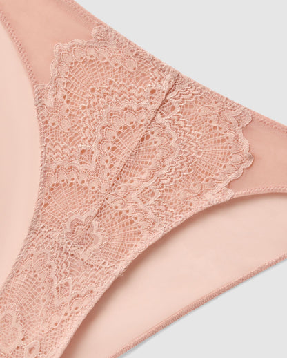 Lace Mesh Bikini Briefs Nude