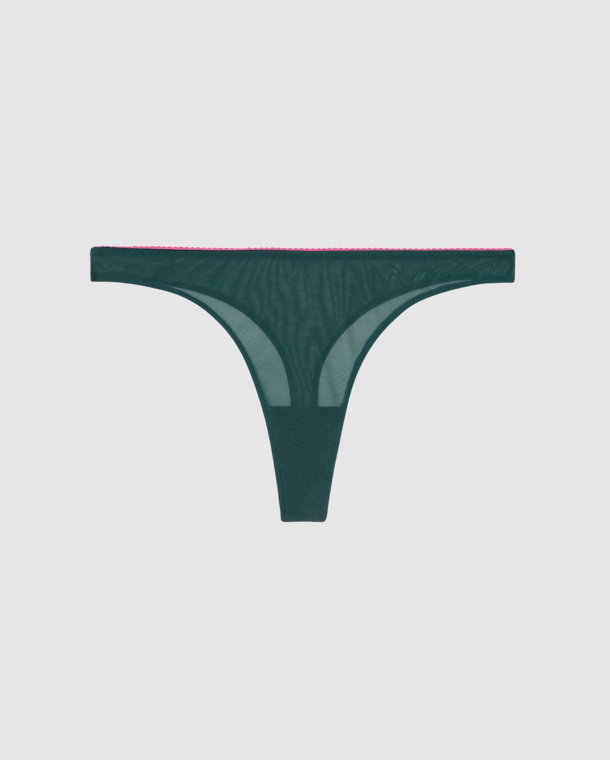 An mid rise high cut panty in pine green.