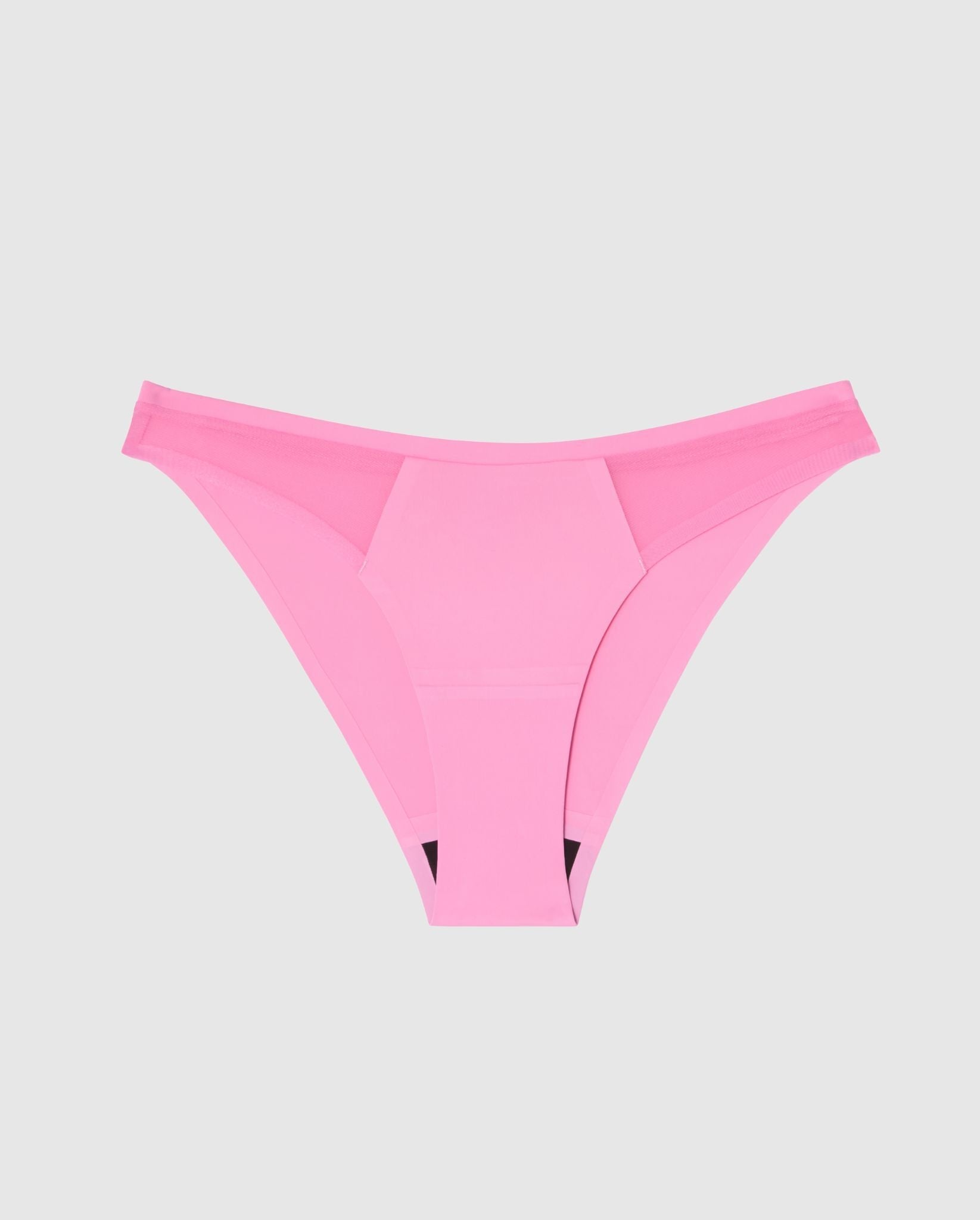 An microfiber period brief in pink.