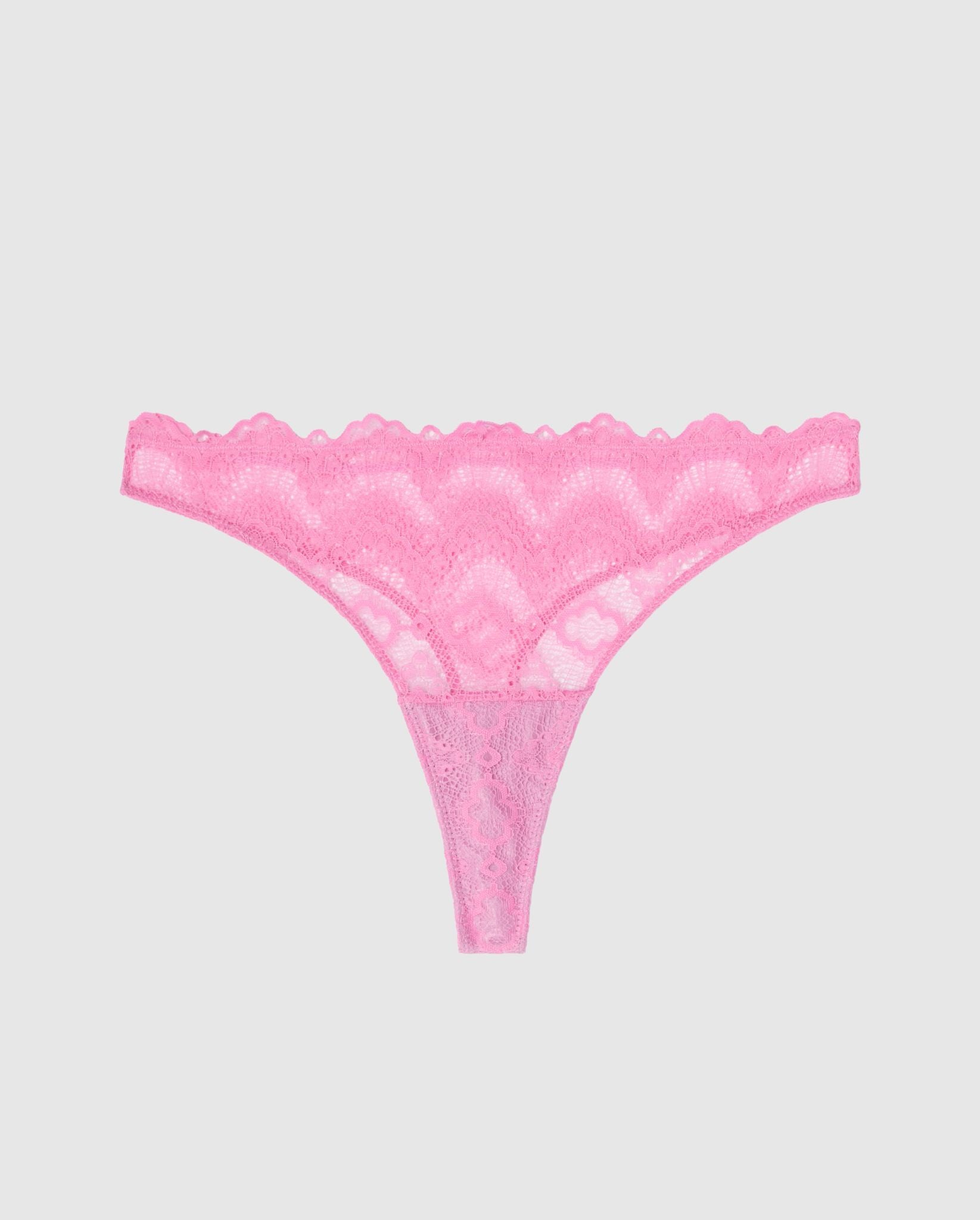 An lace high cut period panty in pink.