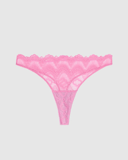 An lace high cut period panty in pink.