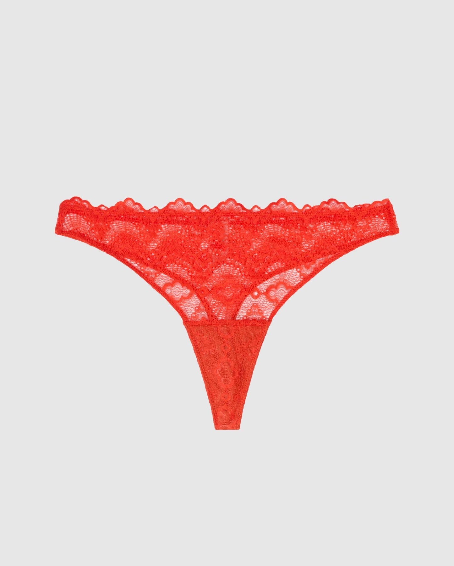 An lace period panty in red.
