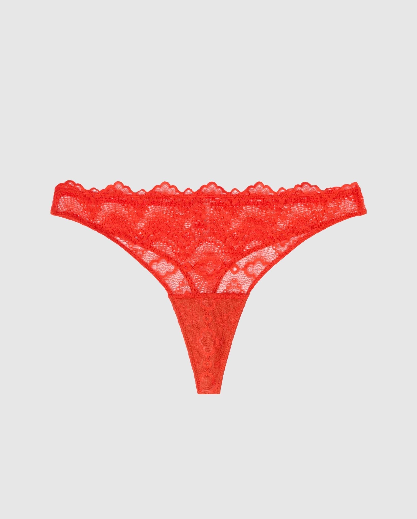 An lace period panty in red.