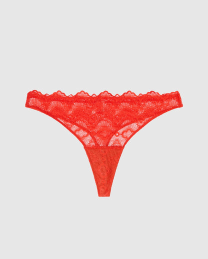 An lace period panty in red.